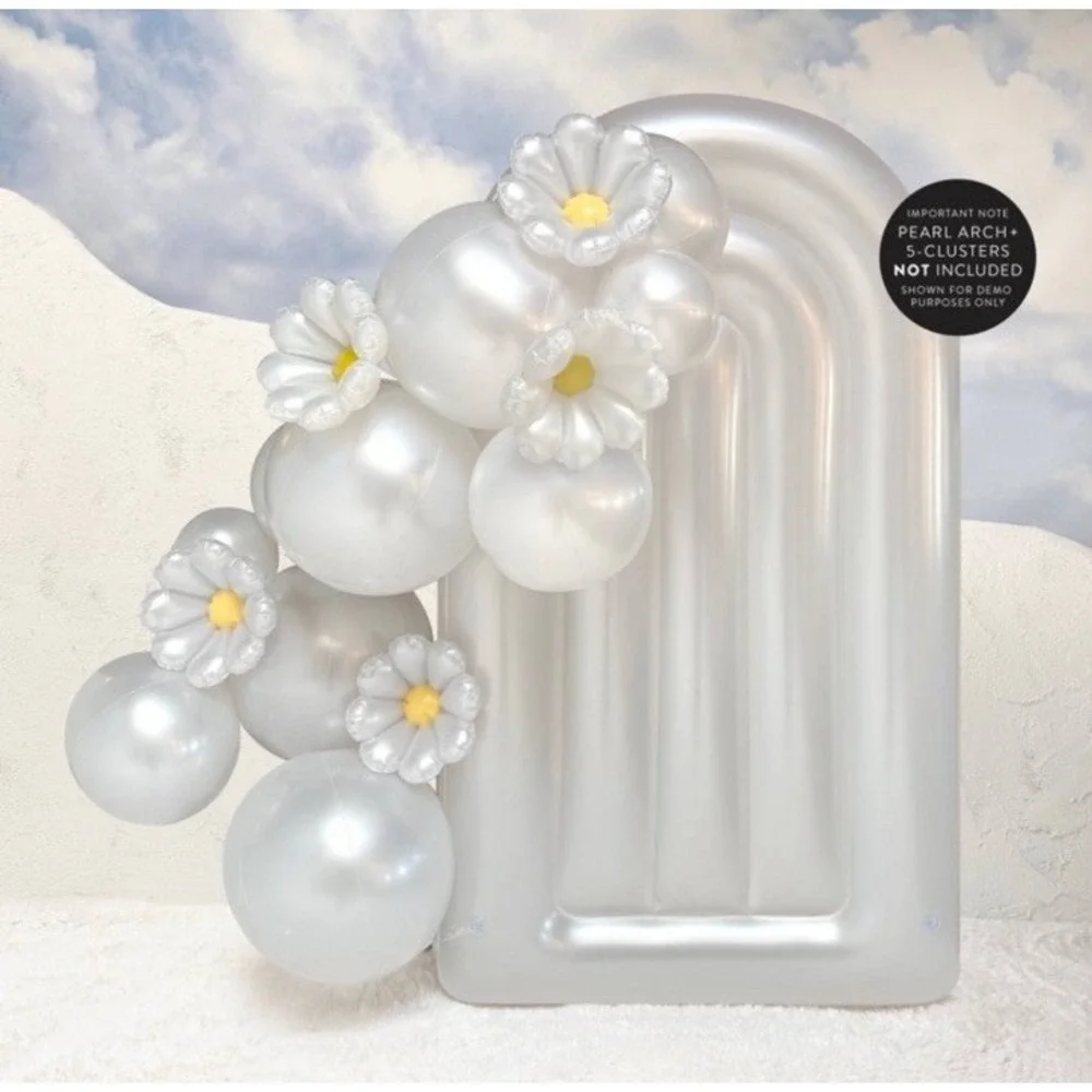 Minnidip BALLOON GARLAND Flowers In Pearl White 5 PACK Sealed New